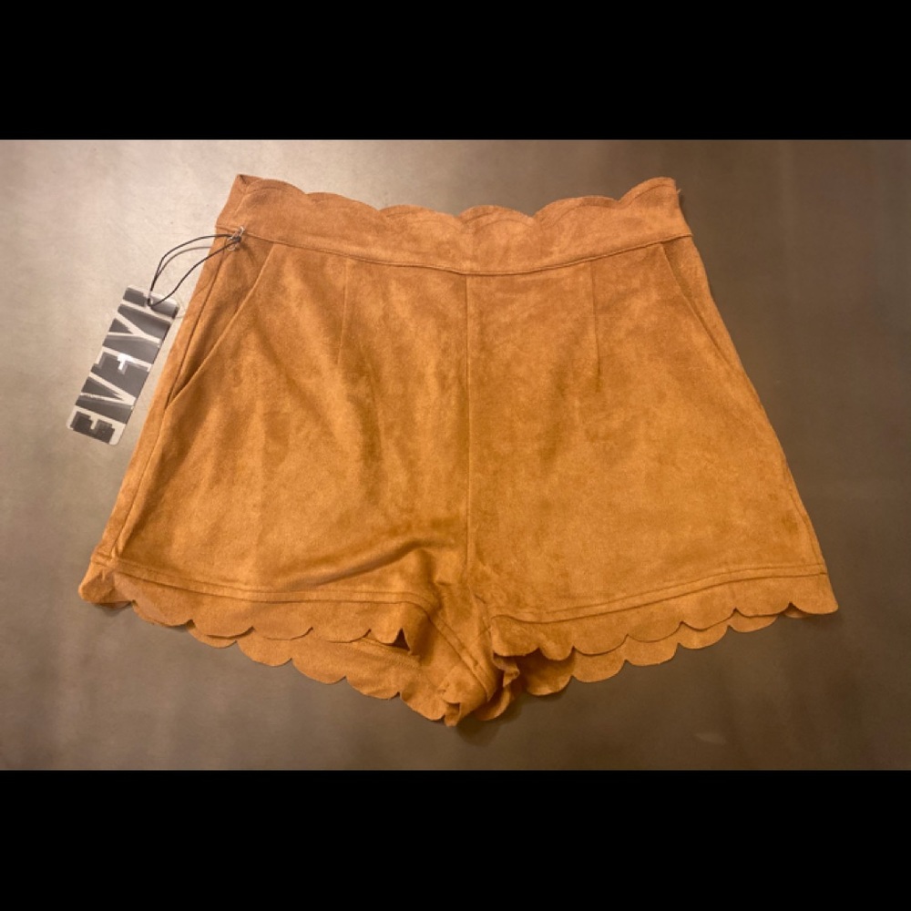 Camel Tan Suede Shorts